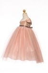 Ivory Poly Silk & Tulle Overlayed Empire Waist Dress with Cup Sleeves Ivory Poly Silk & Tulle Overlayed Empire Waist Dress with Cup Sleeves